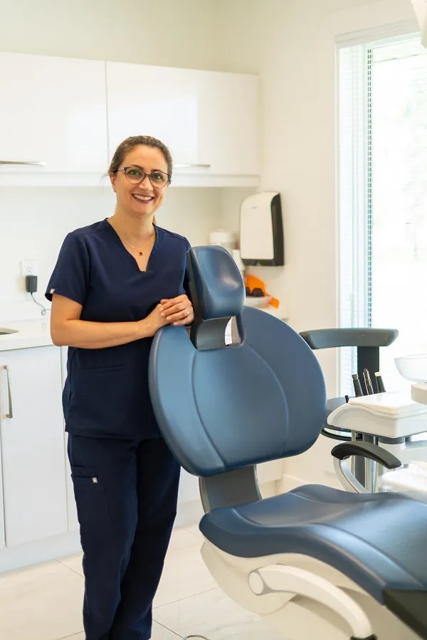 Dentist explaining dental abscess treatment options to a patient in North York