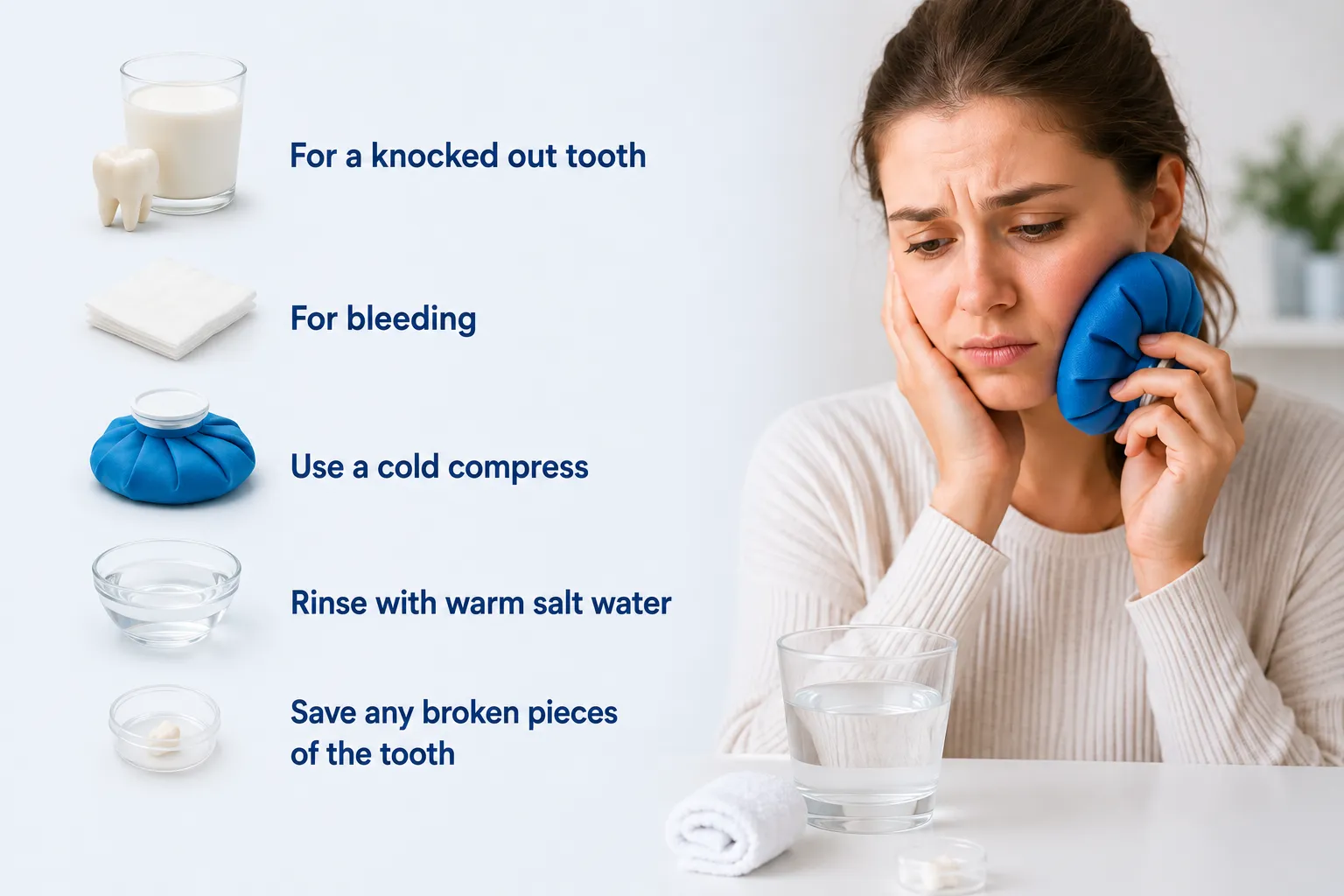Steps to take during a dental emergency before seeing the dentist`