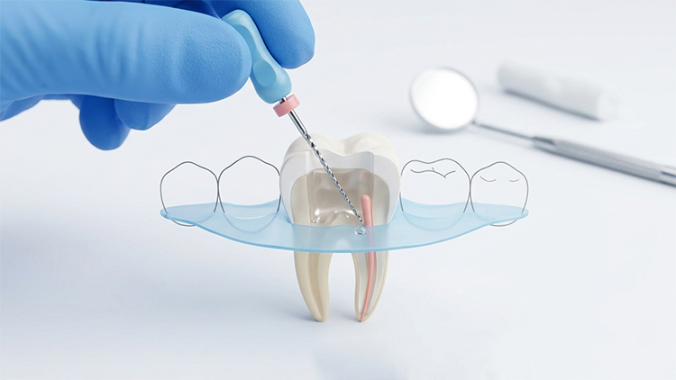 an illustration of an emergency root canal treatment