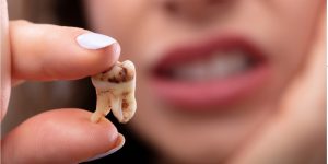 a photo of what a knocked-out tooth looks like